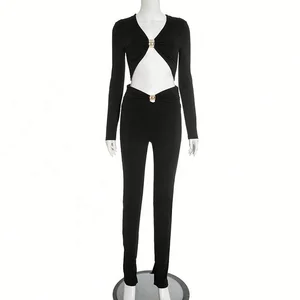 Dropshipping New Arrivals 2026 Boutique Autumn Fall Ladies Girls Women Clothing Two Piece Pants Set