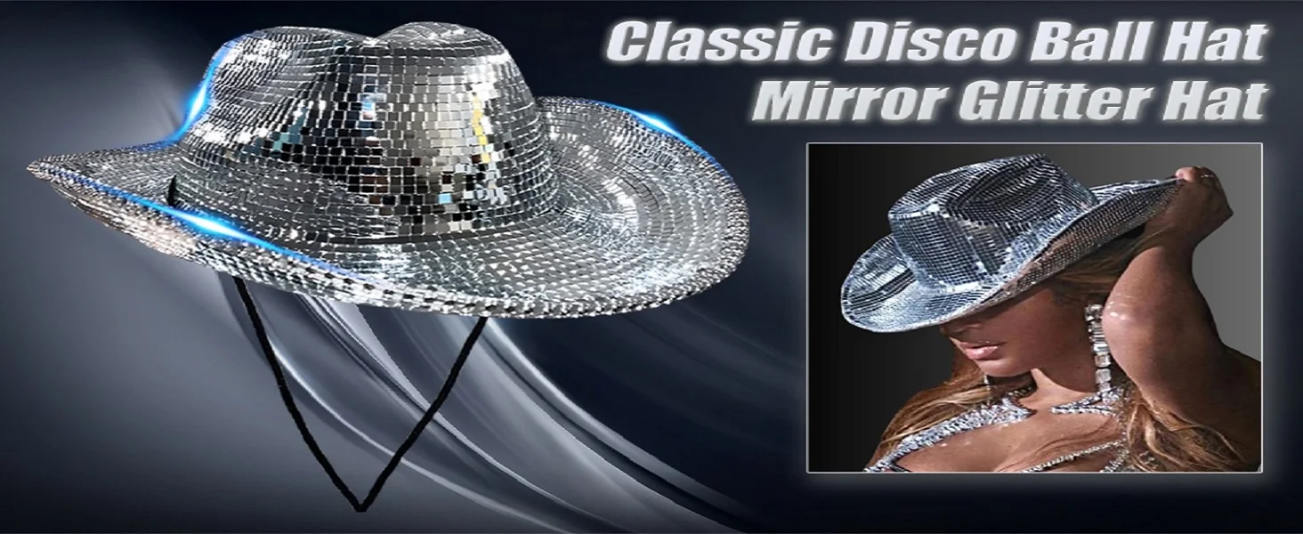 Disco Ball Magician Top Hat - Sparkly Mirrored Hat For Parties, Halloween, Costume Events (Silver/Gold)