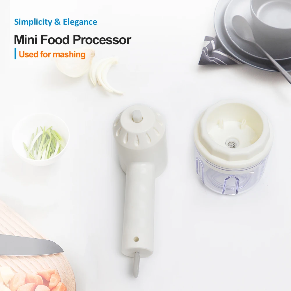 Миксер для взбивания яиц, портативный Перезаряжаемый от USB Многофункциональный ручной измельчитель для овощей и еды