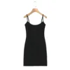black slip dress