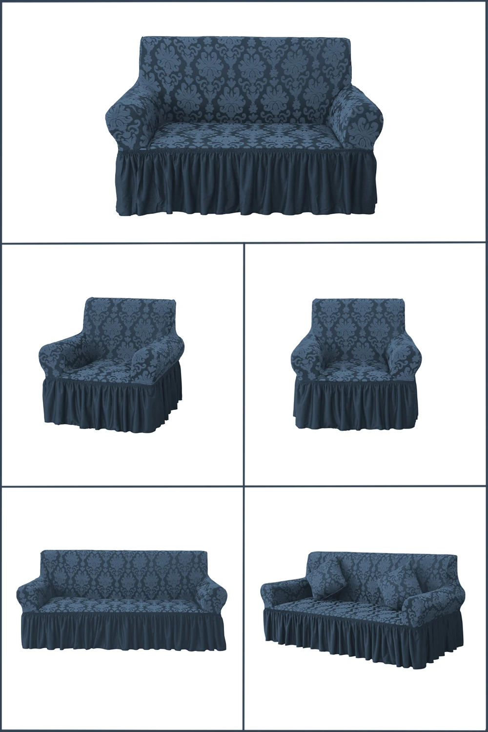 Sunwin Wholesale Universal Custom High Stretch Sofa Slipcover With Skirt Seersucker Sofa Cover for Home