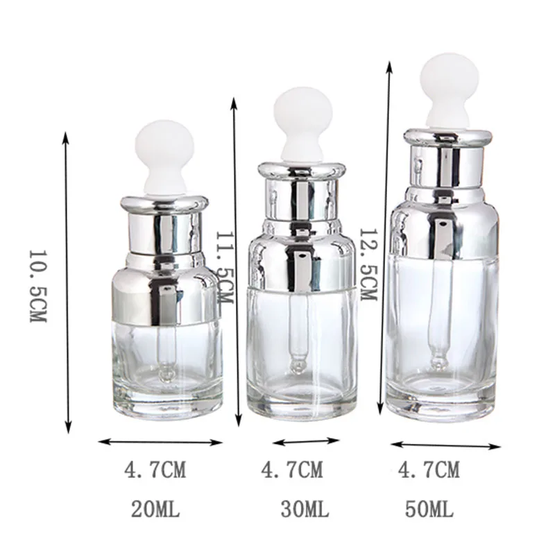 Avertan 5ml 10ml 15ml 20ml 30ml 50ml  Dropper Bottle  Transparent Essential Oil  Drop Pipette Vial Measure Glass Bottle