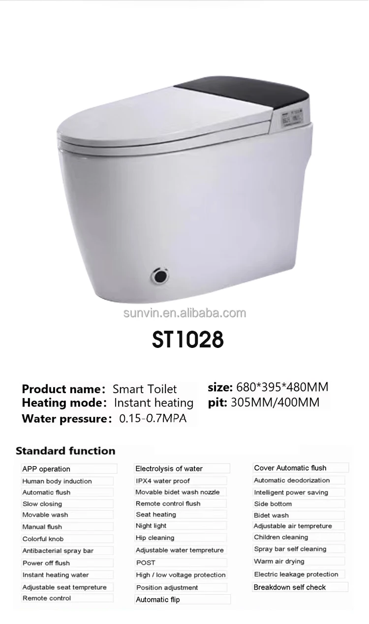 Made In China Modern Style Bathroom Toilet Smart Seat Toilet In Hotel Bathroom White Color Siphonic One-Piece Intelligent Toilet