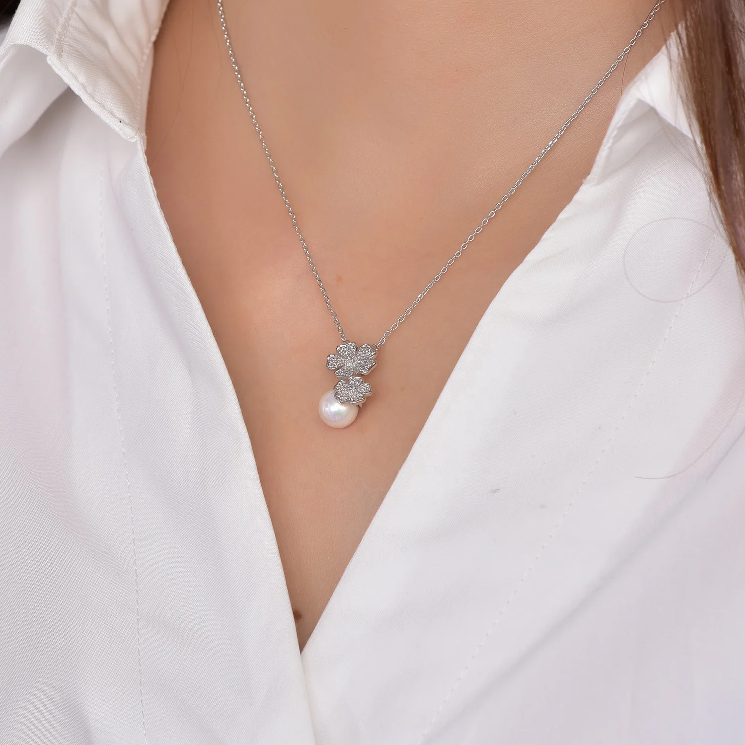 Hot 18" 925 Sterling Silver Genuine big baroque pearl necklace high luster baroque pearl necklace