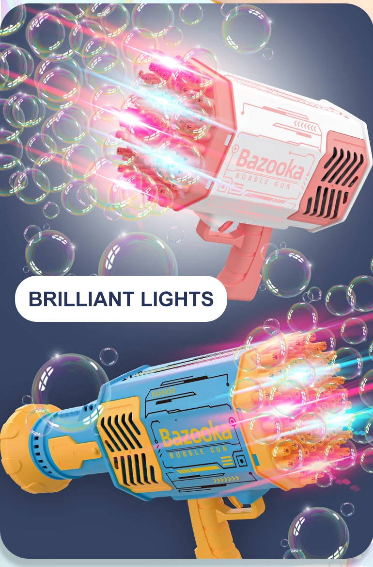 Chengji New Electrical Summer Soap Water 69-hole Blower Machine Rocket Boom Spielzeug Bazooka 88 Holes Bubble Gun Toy