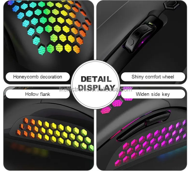 Top Selling mouse Computer Accessories Lightweight Honeycomb Gamer Programable USB Wired Gaming Mouse