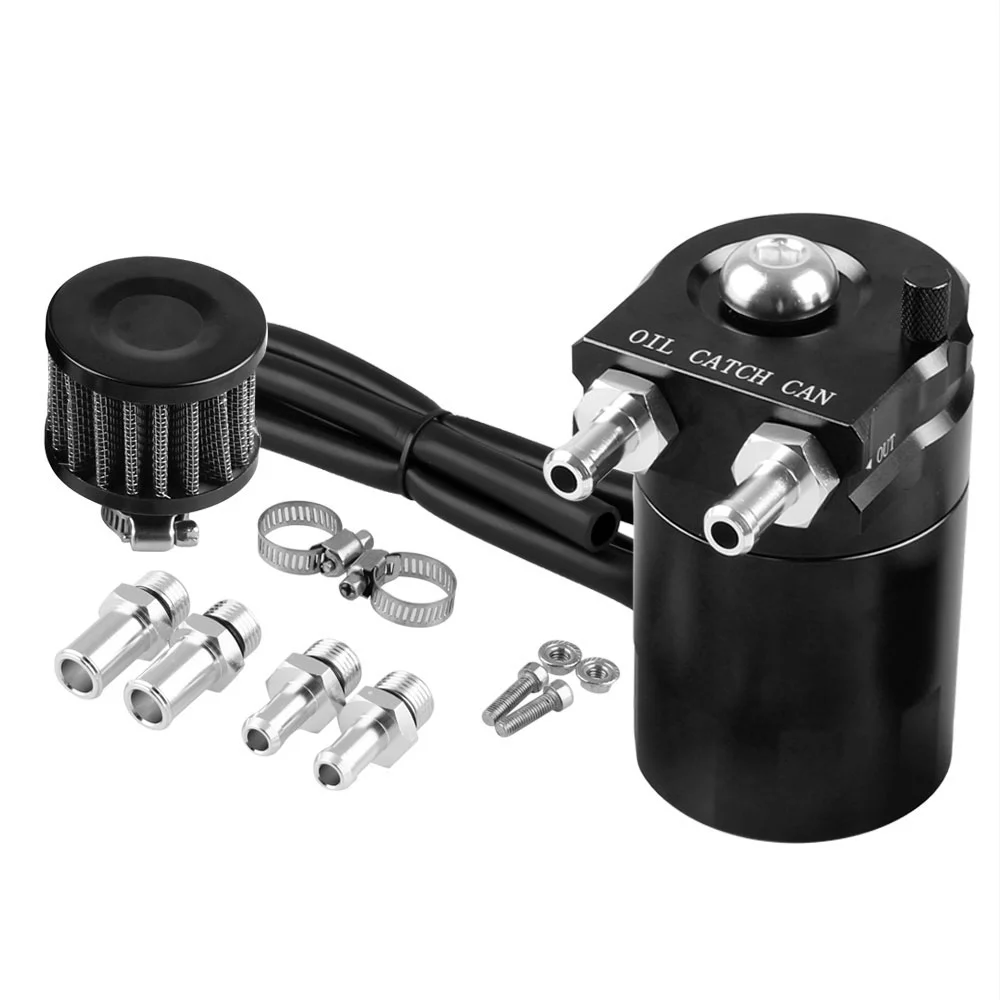 Universal Aluminum Black Blue Red Diesel Turbo Oil Catch Can Reservoir Tank / Fuel Tank With