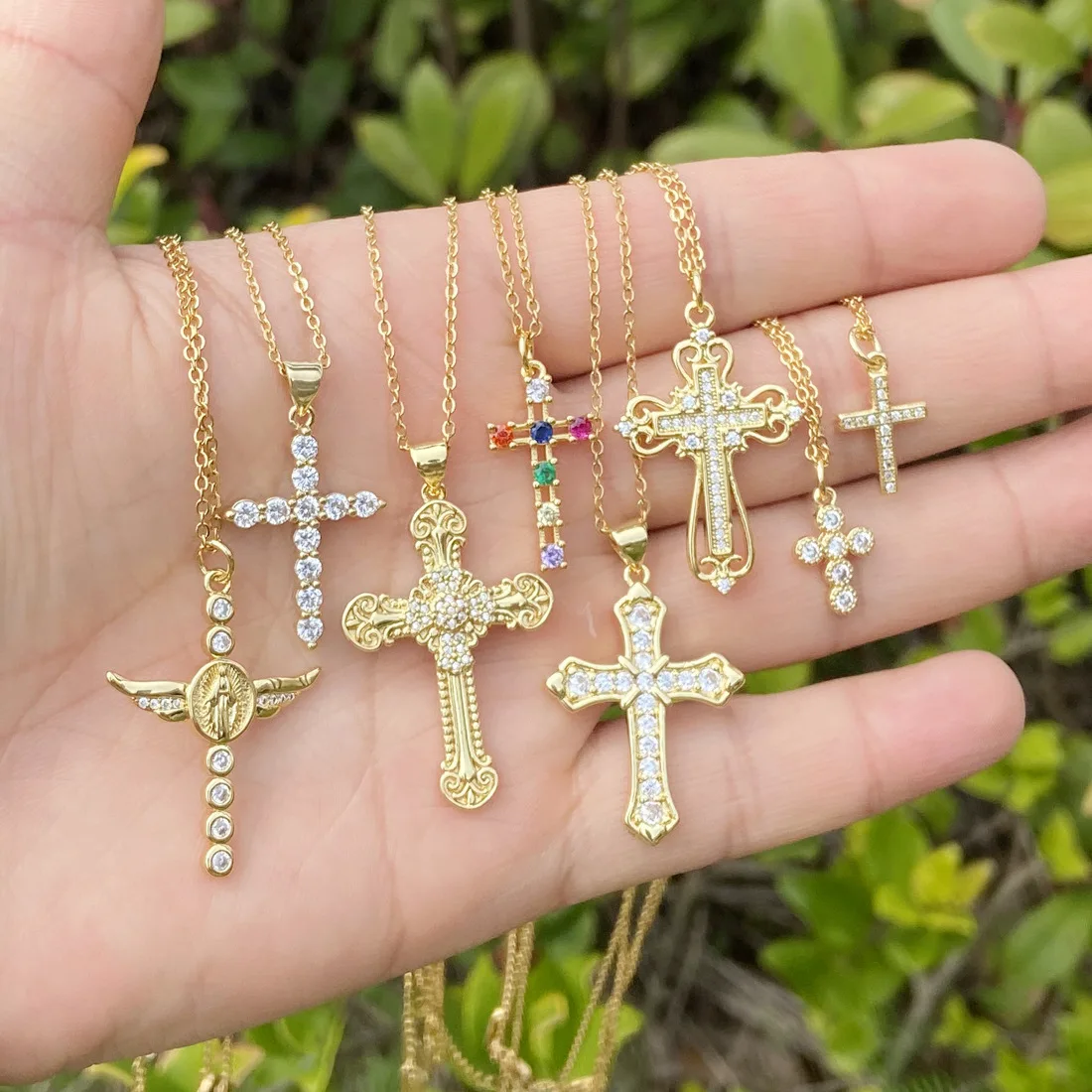 Cross Necklace for Women - Designer 18K Gold Plated