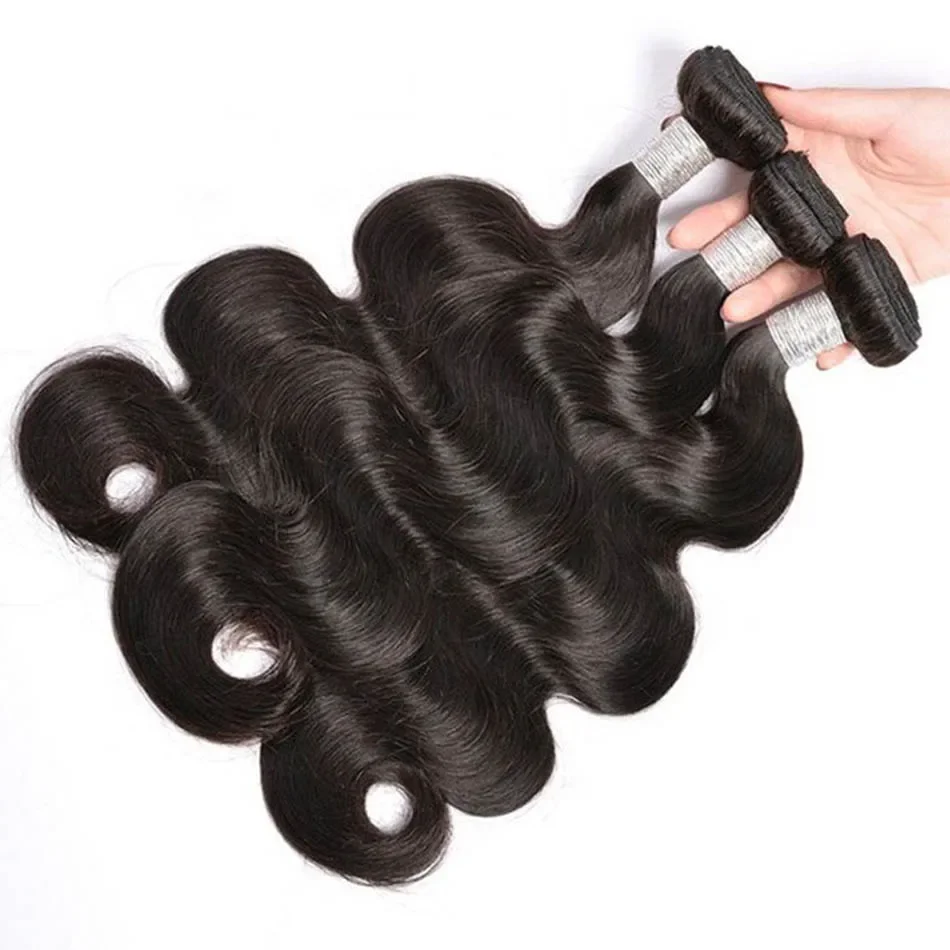 Indische Remy-Body-Wave, 71,1 cm, 76,2 cm, 78,3 cm, unbehandelt, 100 % menschliches Haar, wassergewellte Extensions, 1 3 4 Bündel, Deal für Frauen_voghion.com