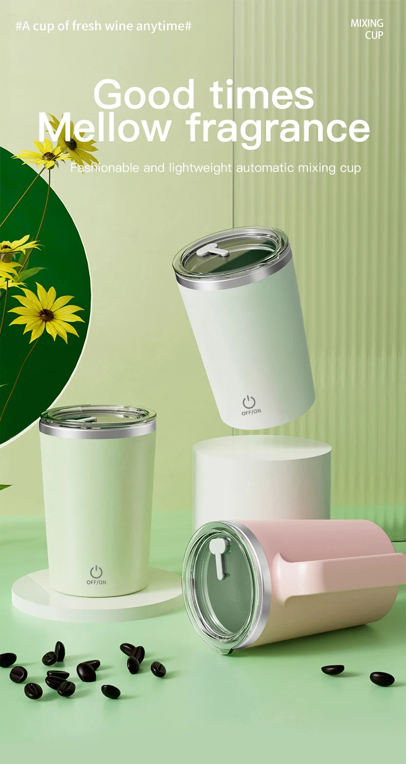 Stainless Steel Smart Coffee Mixer Blender Mug Shaking Cup Automatic