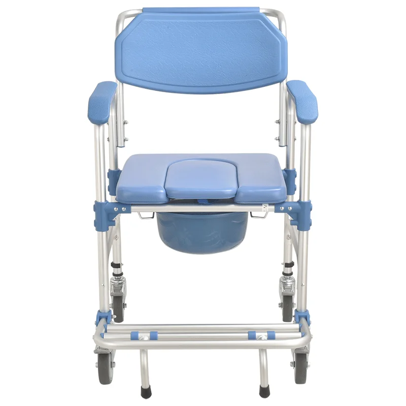 Aluminum Folding Height Adjustable Commode Chair for Disable