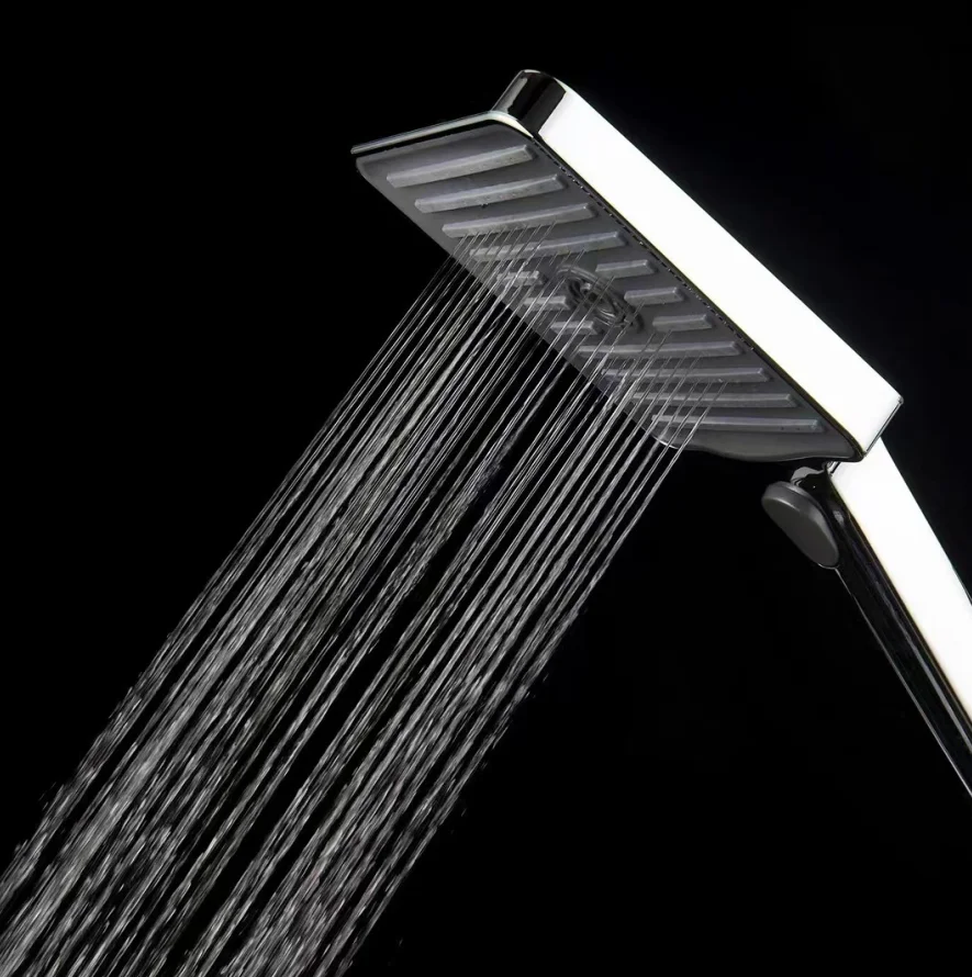 Three Function square Abs Bathroom Rainfall Shower Head Set