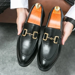 2026 New Design Big Size Fashion Men Loafers Leather Formal Shoes Business Black Brown Slip on Driving Shoes Luxury Men Shoes