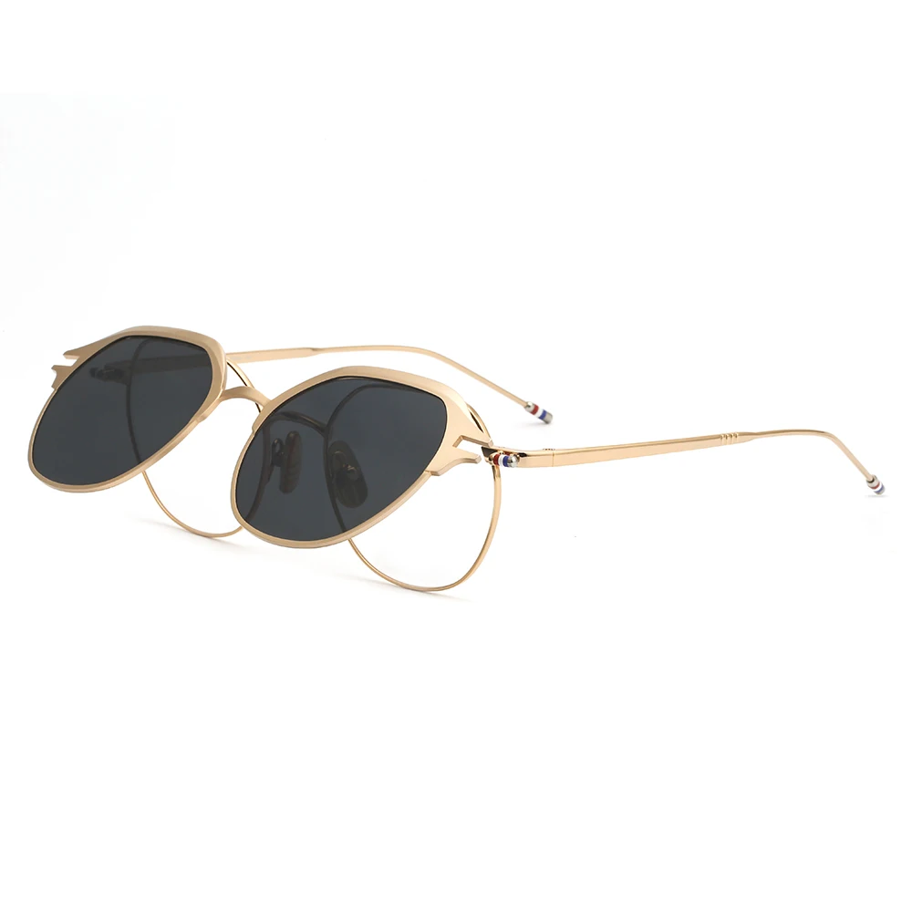 Golden Metal Unisex Flip Clip-on Sunglasses - Clip-on Sunglasses,Flip Up Sunglasses Product on Alibaba.com