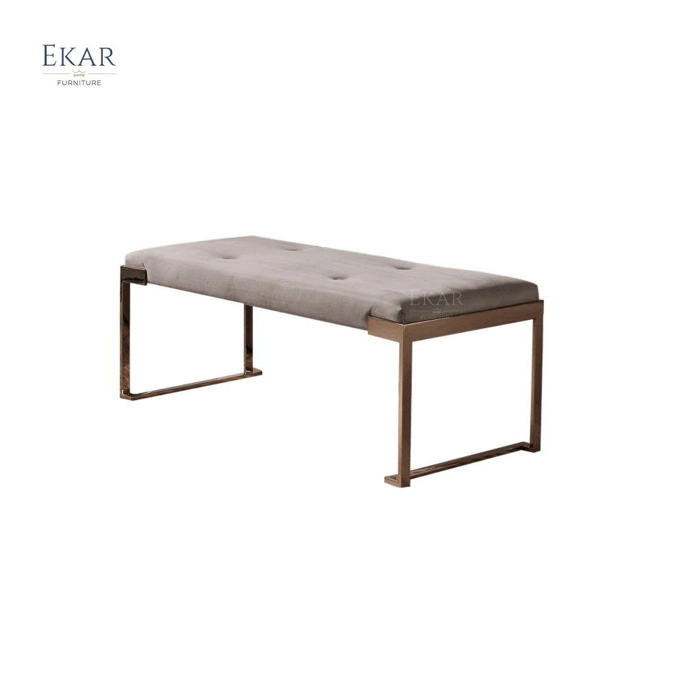 EKAR FURNITURE  Italian simple design bench modernvelvet metal foot bed end stool