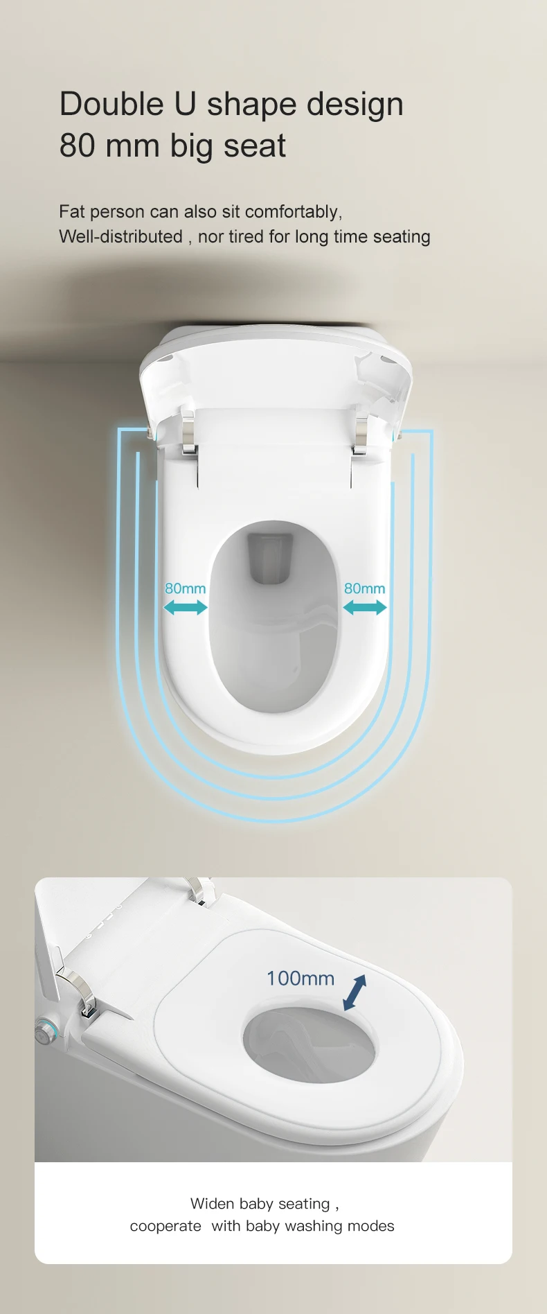 Multi-functional intelligent toilet No water pressure limit automatic sterilization CUPC certified smart one-piece toilet manufacture