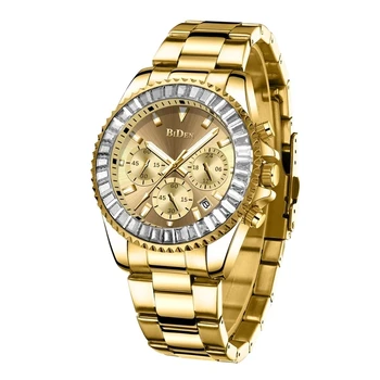 BIDEN Fashion Men's Watches Top Brand Luxury Watch for Men Quartz Wristwatches Stainless Steel Strap Chronograph Business Clock