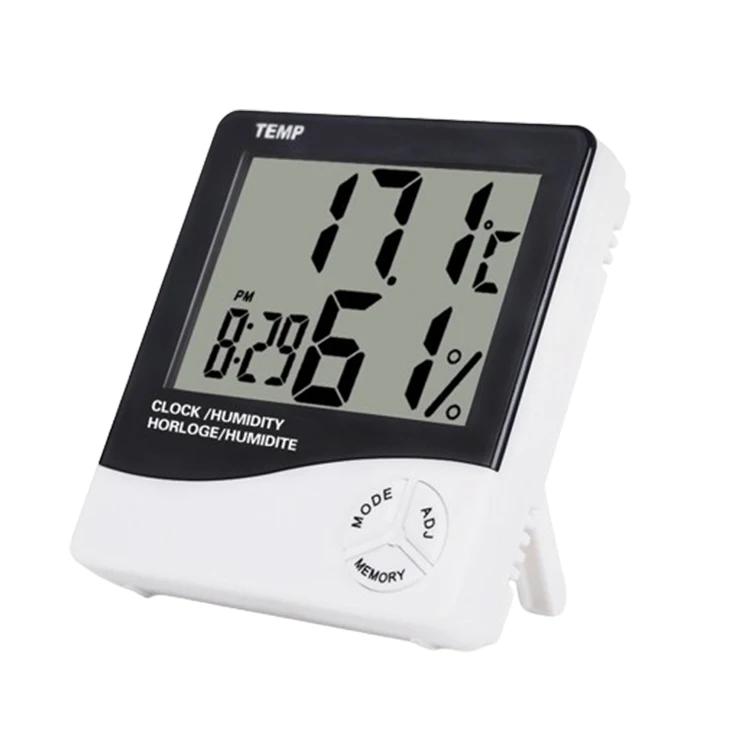 Indoor LCD Electronic Temperature Humidity Meter Digital Thermometer Hygrometer Alarm Clock