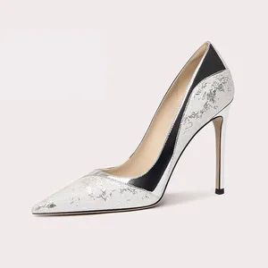 French-style Color Block High-heeled Shoes Fashion Light Luxury High Heels Stiletto High Heels Pointed Toe Women's Shoes