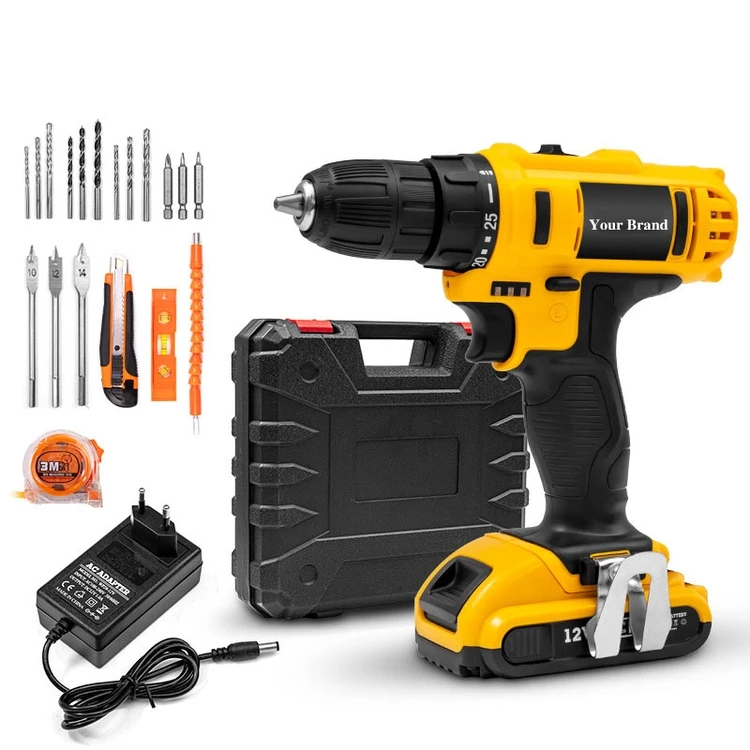toolkit with cordless drill machine