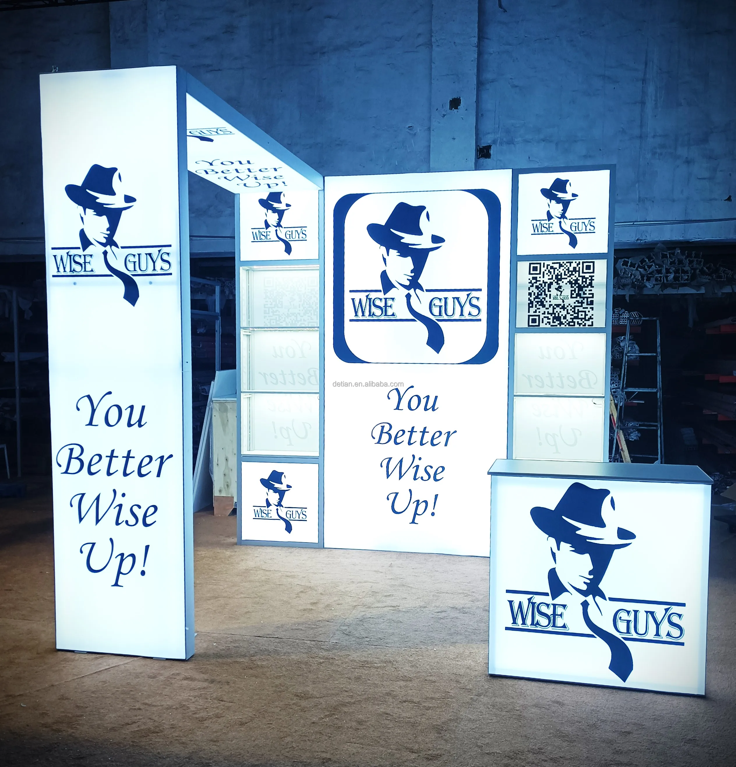 Detian Oferta Alta Qualidade Configuração Rápida Portátil De Alumínio Feira De Equipamentos feira feira Display Light Box Exhibition Booth