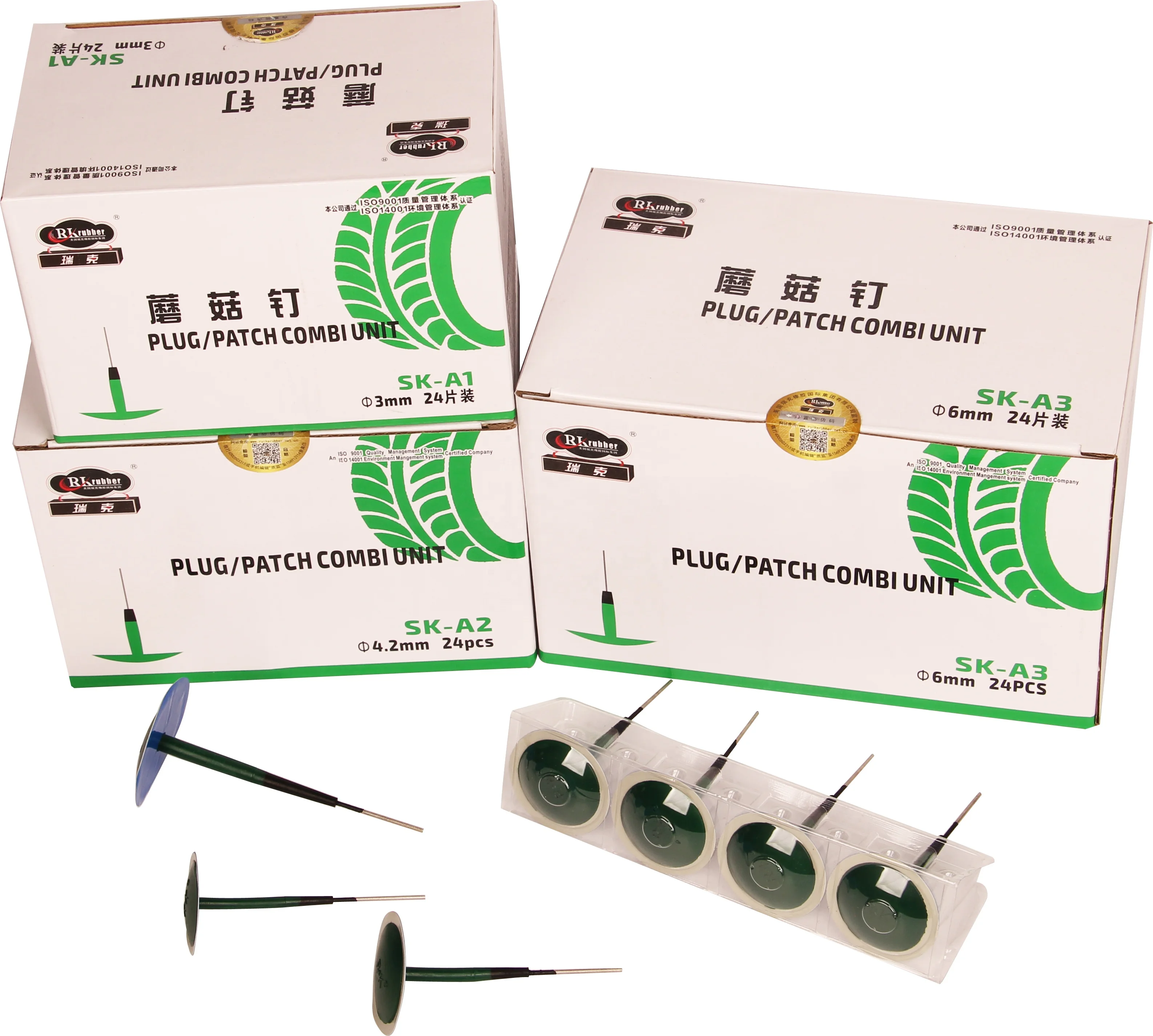 RK Brand Tire Repair Patch Rubber Puncture Repair Plug 6mm Mushroom Plug patch for Car Tyres