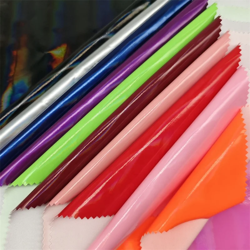 2024 Shiny Pu Fabric Leather Pattern Artificial Leather Factory Made 4 Way Stretch Leather