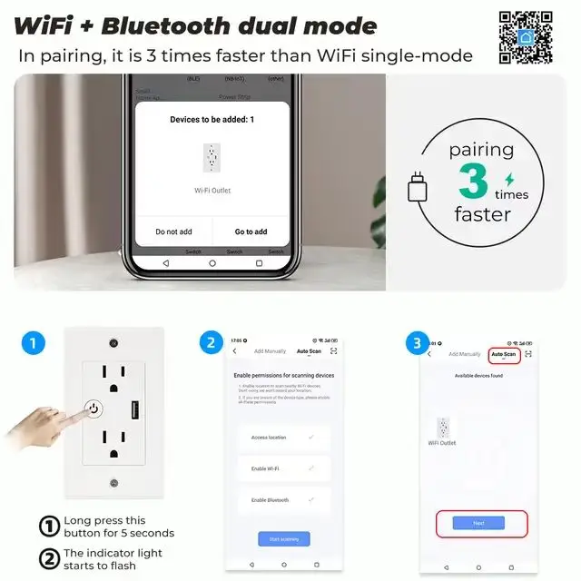 Встроенный штекер Us/vn 110v 10A Tuya с таймером Wi-Fi умная розетка Alexa домашняя