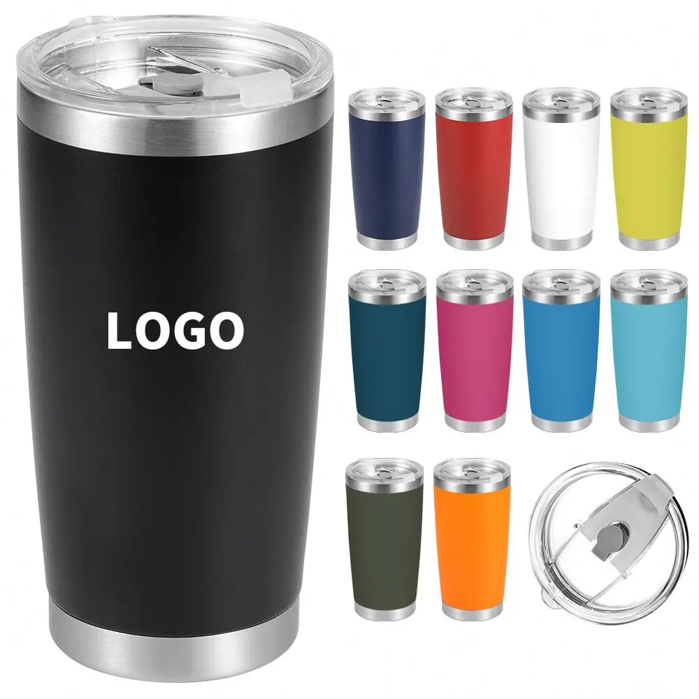 Camping 20oz Stainless Steel Vacuum Insulated Tumbler Eco-Friendly with Lid & Hand Grip Party Gift for Adults with Custom Logo