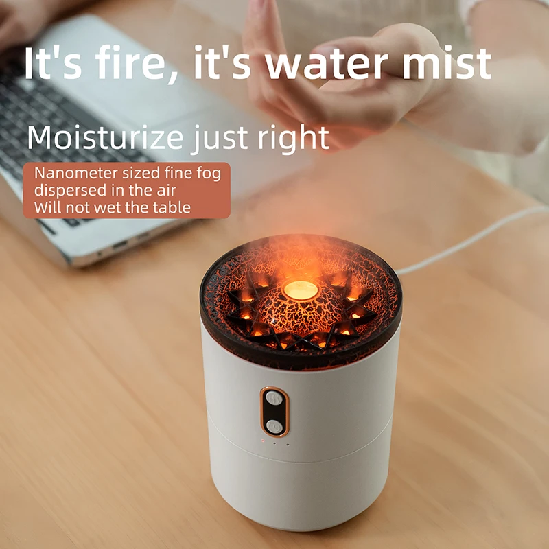 IMYCOO Ultrasonic Volcano Air Humidifier Wholesale Custom Portable Mini Fire Humidifiers for Home Bedroom Office