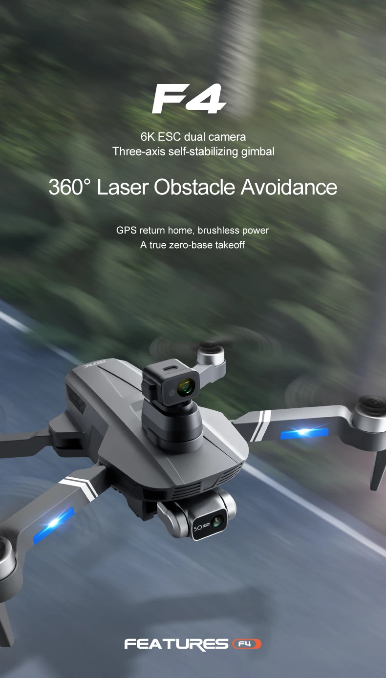F4S 4K Drone 3-Axis Obstacle Avoidance Quadcopter