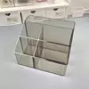 Caja de almacenamiento PET de cinco compartimentos (gris transparente)