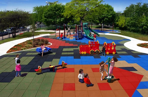 Anti-Slip Rubber Flooring Mat for Gyms Playgrounds 15-45cm Thick 7