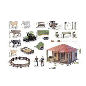 ITTL Jumbo Farm House Sound Activated Plastic Farm Animal Tractor Truck Play Set Educational Toys for Kids