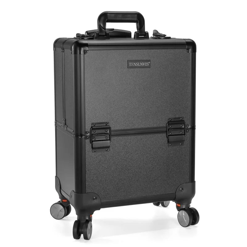 Factory Heavy Duty Hard Aluminum Carrying Tool Train Case Box With Wheels