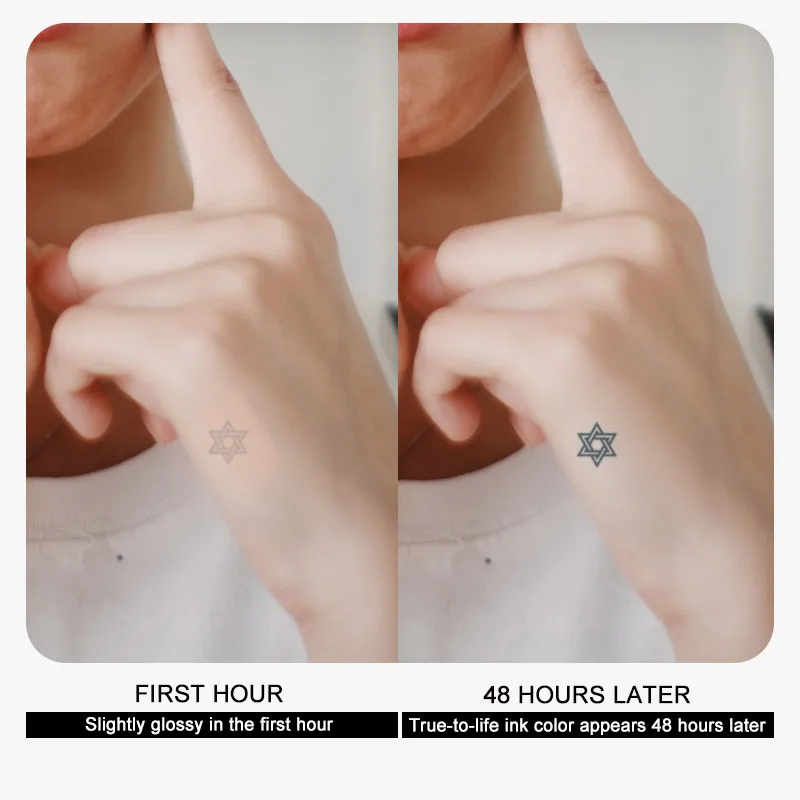 Petit doigt main conception temporaire tatouage autocollant personnalisable  coeur étanche 15 jours jus encre tatouage pour hommes