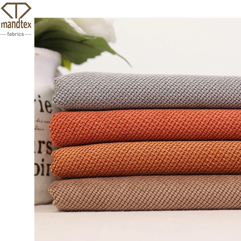 Mand textile ready stock micro polyester dobby woven yarn dyed comfortable dot velvet corduroy fabric for throw pillow by rolls