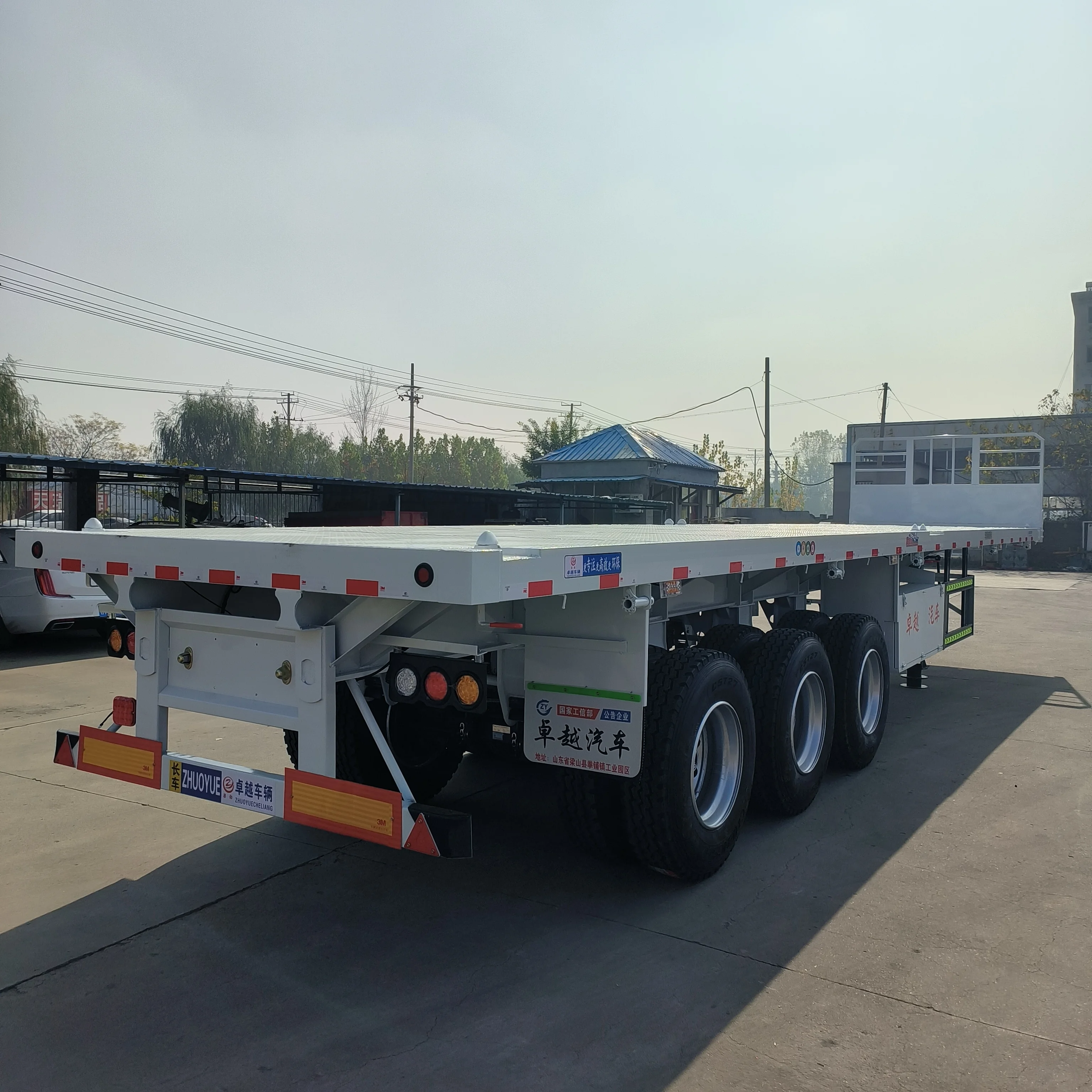 Лучшая цена 30 40 50 тонн 2 3 4 осевой платформенный полуприцеп для грузовика 45 футов 20 прицеп