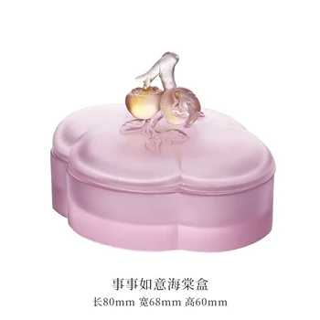 New Design Persimmon Crystal Ink Cartridge Modern Style Liuli Jewelry Box For Study Decoration