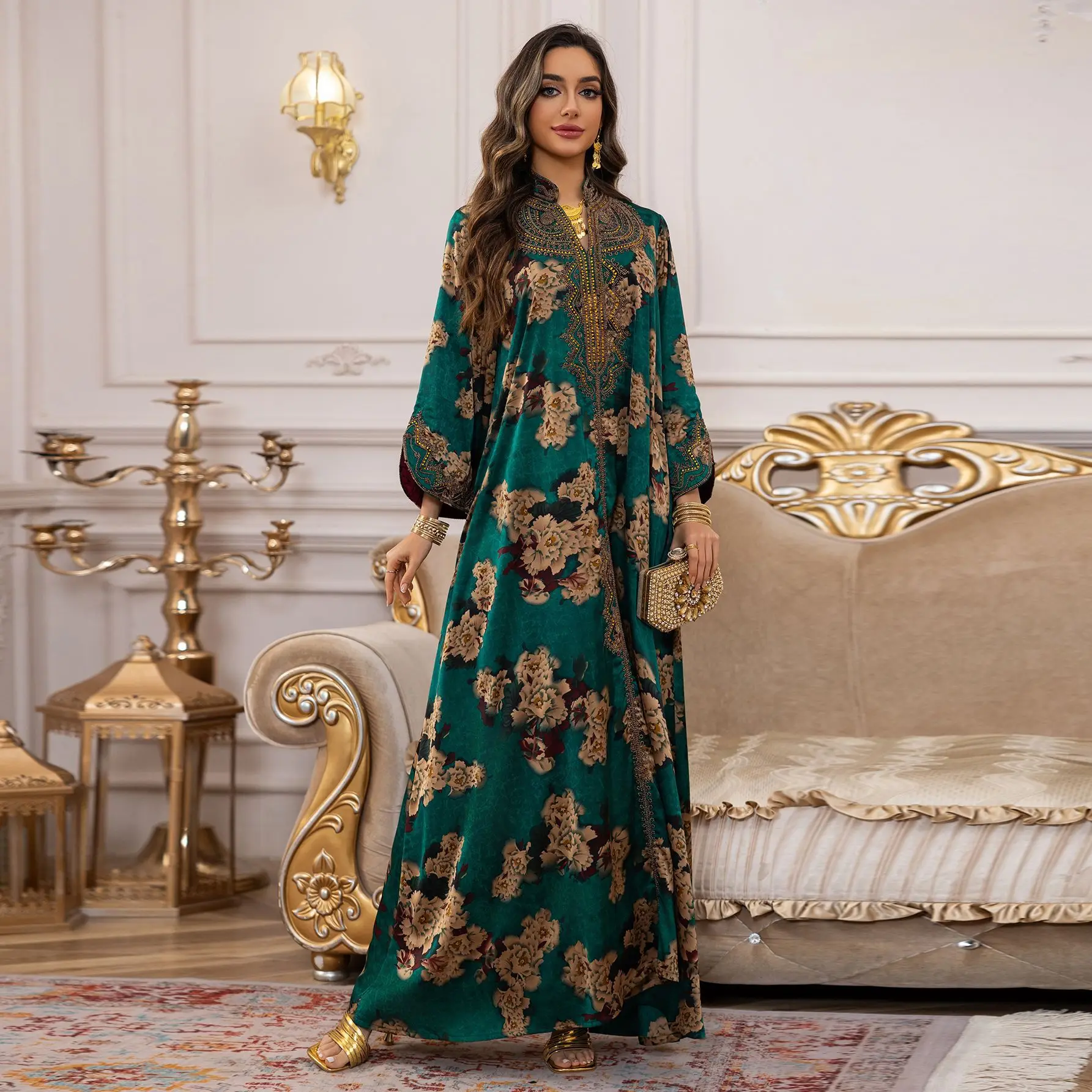 Luxury Abaya Dress - Elegant Muslim Eid Women's Jalabiya