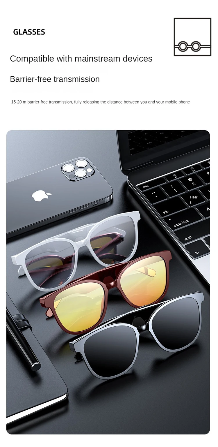 Wireless Speaker Headset Gafas Tws Headphone Music 5.0 Smart Glasses ...