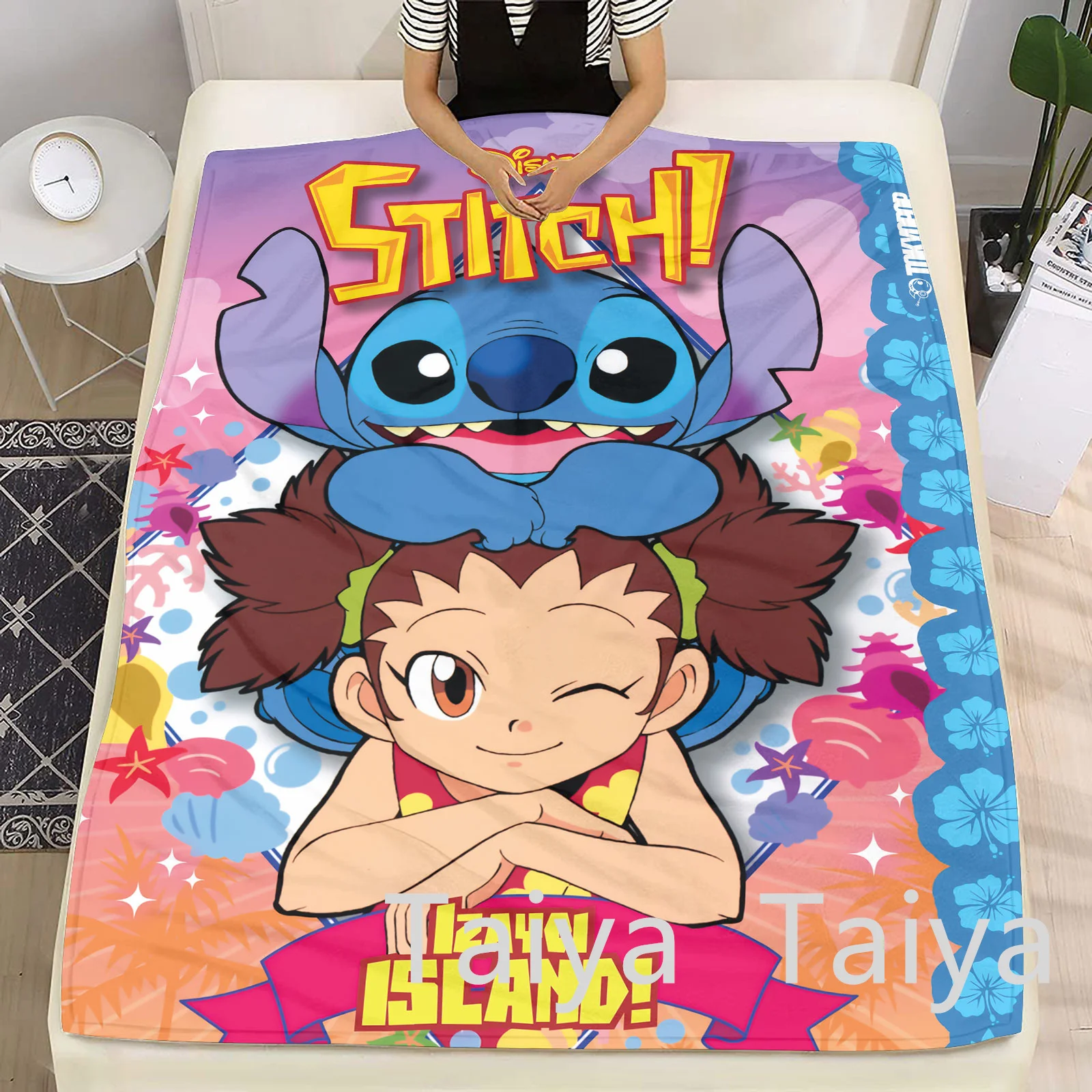 Newest Custom Print Fashion Cute Stitch Karol G Sublimation Flannel ...