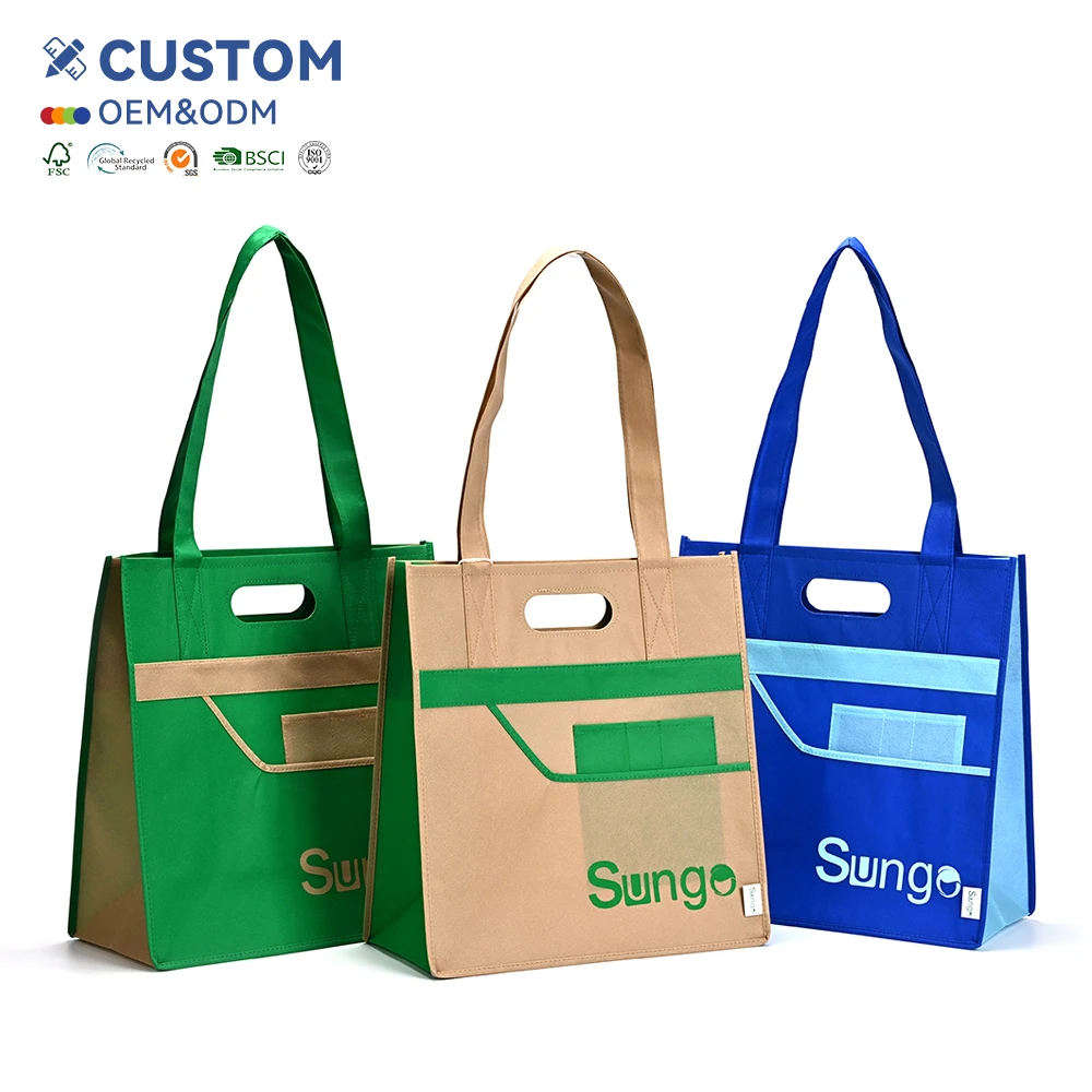Wholesale Hot Selling High Quality Custom Printed Portable Large Tote Bags Thermal Waterproof Non-Woven Shopping Bags
