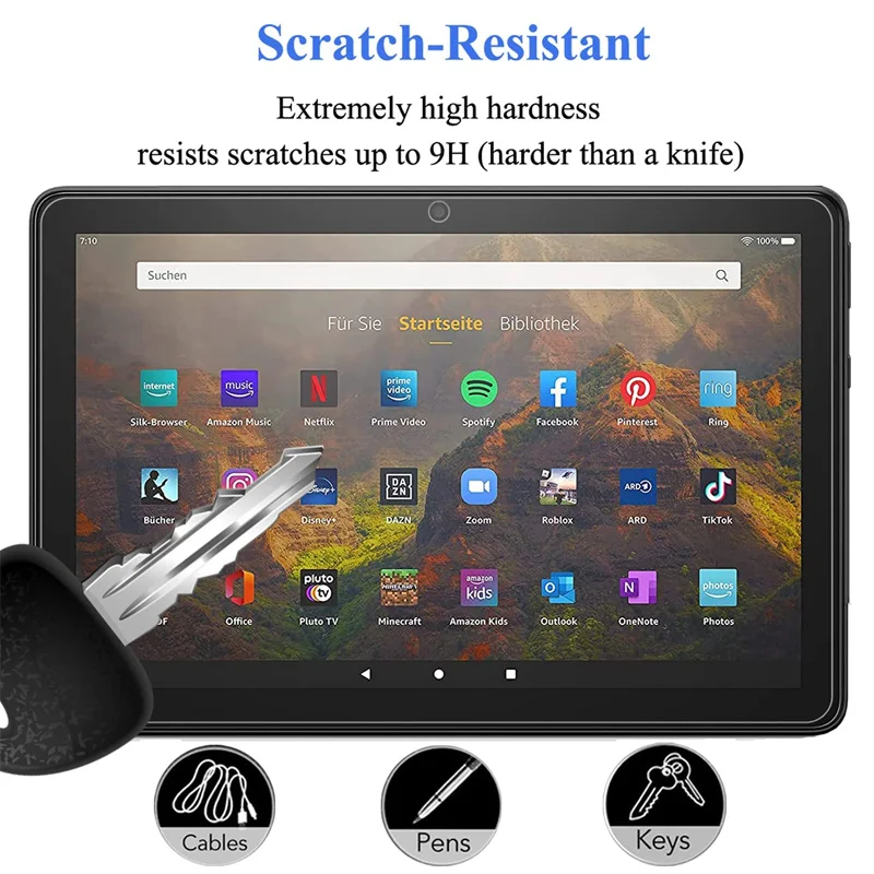 Tablet Tempered Glass Screen Protector For Amazon Kindle Fire Hd 7 8 10