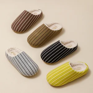 Couple's Plush Fluffy Fur Lightweight Soft Indoor-Outdoor Winter Slides for for Men Women with TPR Outsole Anti-Slip