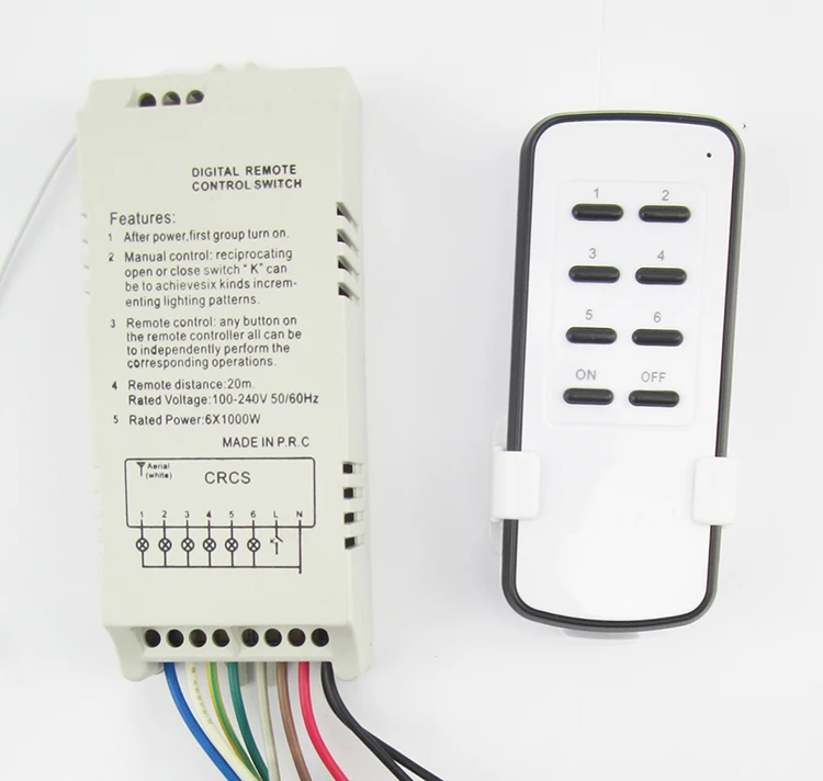 6-канальный беспроводной цифровой Радиочастотный пульт дистанционного управления