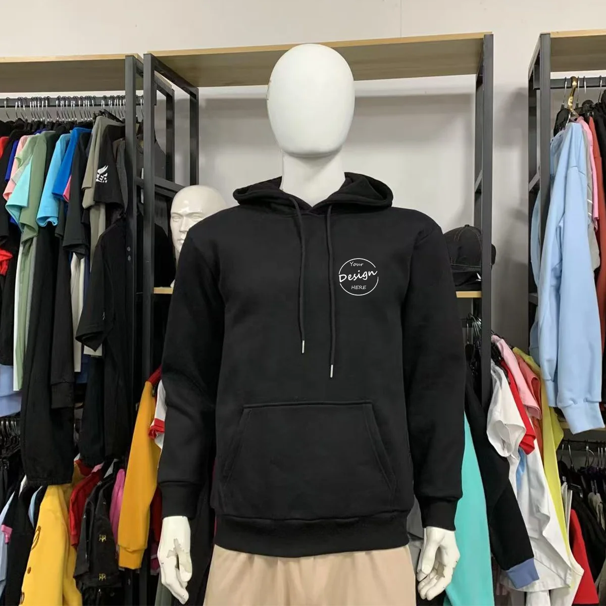 High Quality Cotton Hoodies 500gsm Oversized Heavyweight Pullover Streetwear Graphic Puff Print Men Hoodie