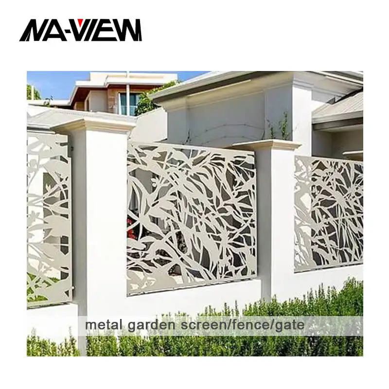 Premade Prefab Metal Aluminum Steel Fence Panels Pre-Made Prefabricated Rail Fence Security Driveway Gates Stainless Steel PE