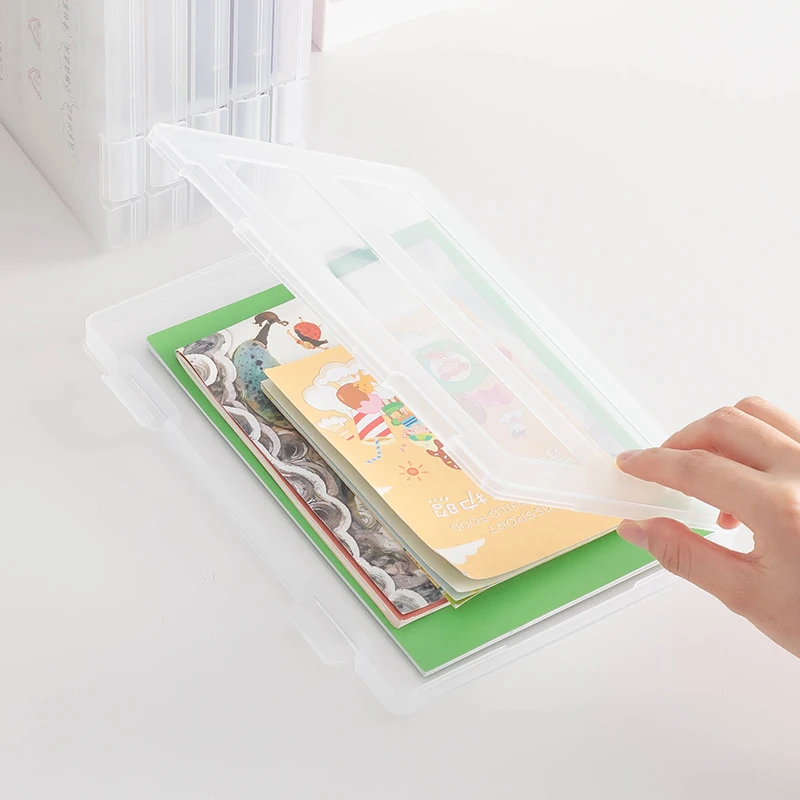 Customization A5 File Portable Project Case Plastic clear Multifunctional File Storage Box for 5.83" X 8.27" Letter Paper