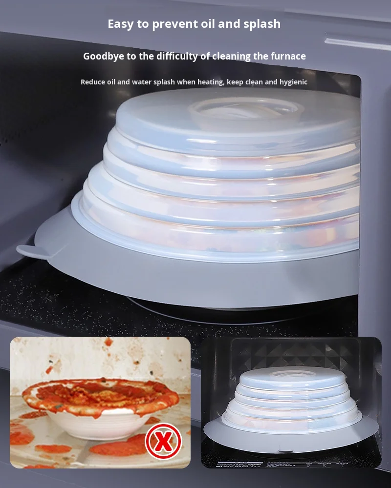 Everyday Retractable Silicone Transparent Cover Oil-Proof Heat-Resistant for Microwave Oven Daily Preservations Bowls Vegetables details